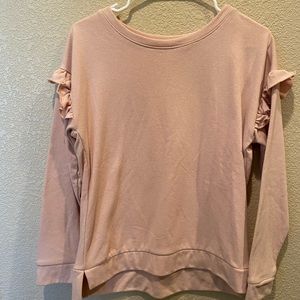 Light pink ruffled pullover